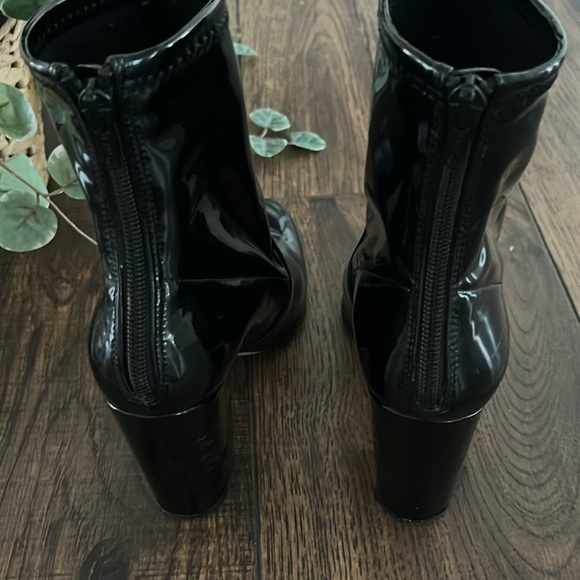 Aldo Aurella Black Patent Leather Sock Booties in Black - Picture 4 of 7